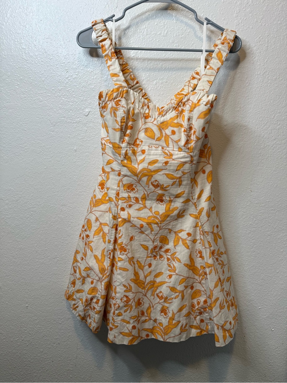 Maeve by Anthropologie Women's Sweetheart Orange Floral Print Mini Dress Size XS